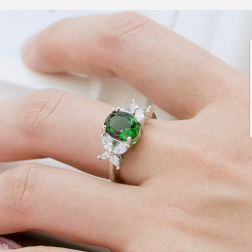 18k gold Plated over S925 green peridot ring